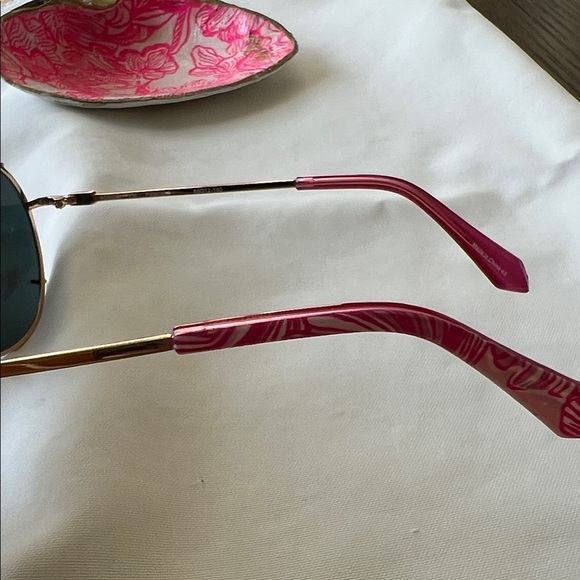 Lilly Pulitzer Purple and Gold Aviator Sunglasses - Picture 3 of 4